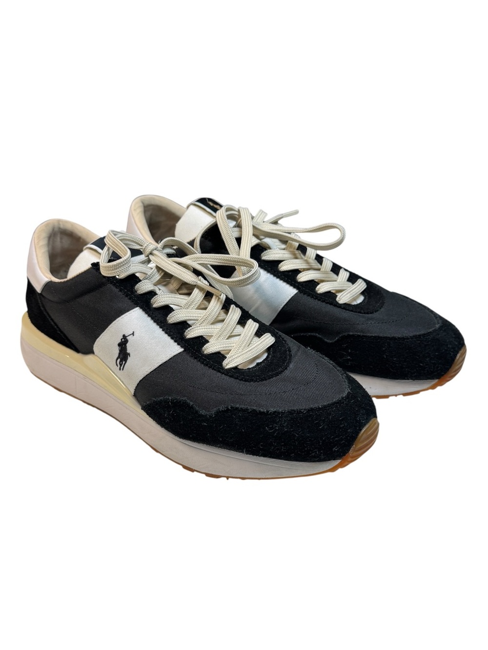 Polo Ralph Lauren Train 89 Sneakers Men White Navy Suede Running Shoes Size  12